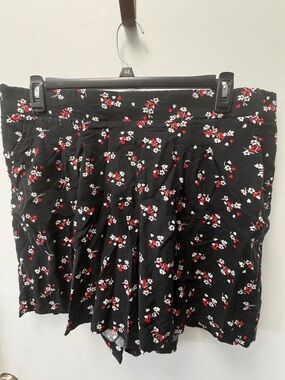 torrid Black High-Waist Shorts with Red & White Floral Print